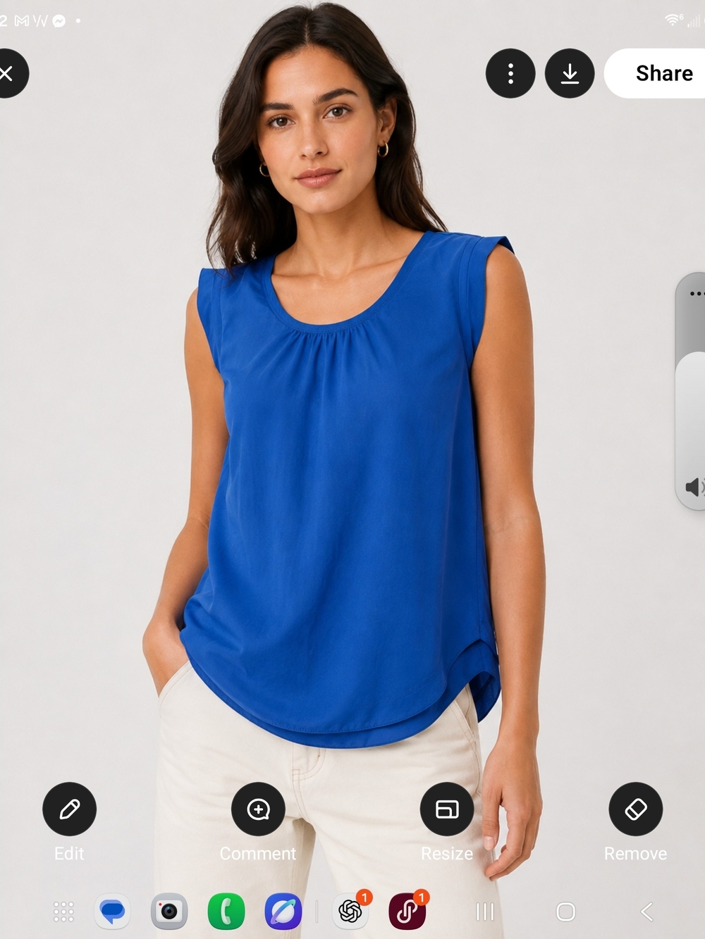 J. Crew Electric Blue Sleeveless Scoop-Neck Camisole
